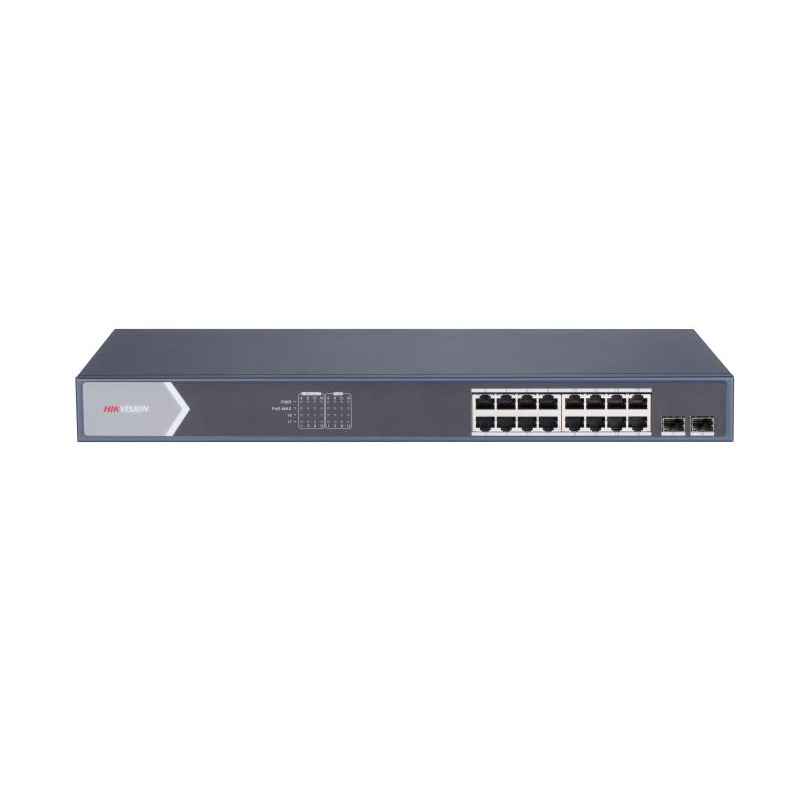 Hikvision DS-3E0518P-E/M Коммутатор 16-портовый неуправляемый PoE от ...