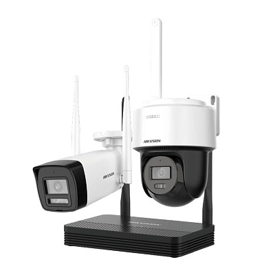 картинка Hikvision NKS424W03H Wi-Fi комплект видеонаблюдения 4MP (1 bullet + 1 PTDome + Видеорегистратор) от компании Intant