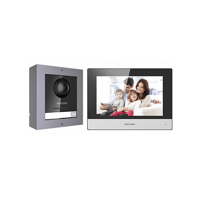 картинка Hikvision DS-KIS602(B) Комплект DS-KD8003-IME1 (вызывная панель) + DS-KH6320-WTE1 (монитор 7“) от компании Intant