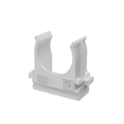 картинка Промрукав PR.02720 Крепёж-клипса для труб Полистирол серая d20 мм (100 шт/уп) от компании Intant