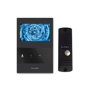 картинка Slinex KIT SQ-04 цвет черный ML-16HR цвет черный. Комплект домофона 4" + панель вызова от компании Intant