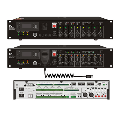 картинка ITC VA-6200MA 8-зонный контроллер голосовой эвакуации со встроенным усилителем 500Вт от компании Intant