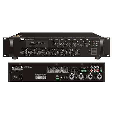 картинка ITC TI-5006S Микширующий усилитель с аттенюатором и USB, 500Вт от компании Intant